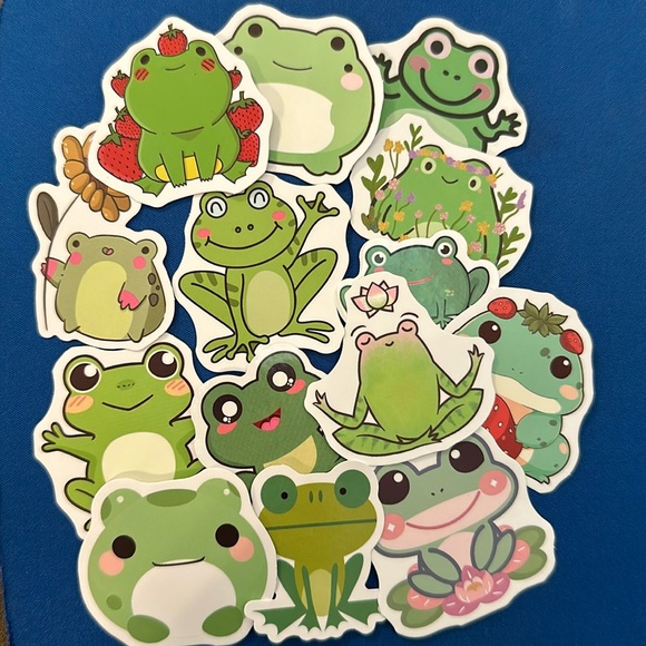 NEW! NWOT Set of 14 frog stickers - classroom prizes gift bags party favors - Picture 1 of 12